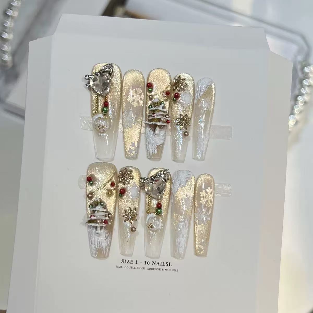 Holiday themed press-on nail set